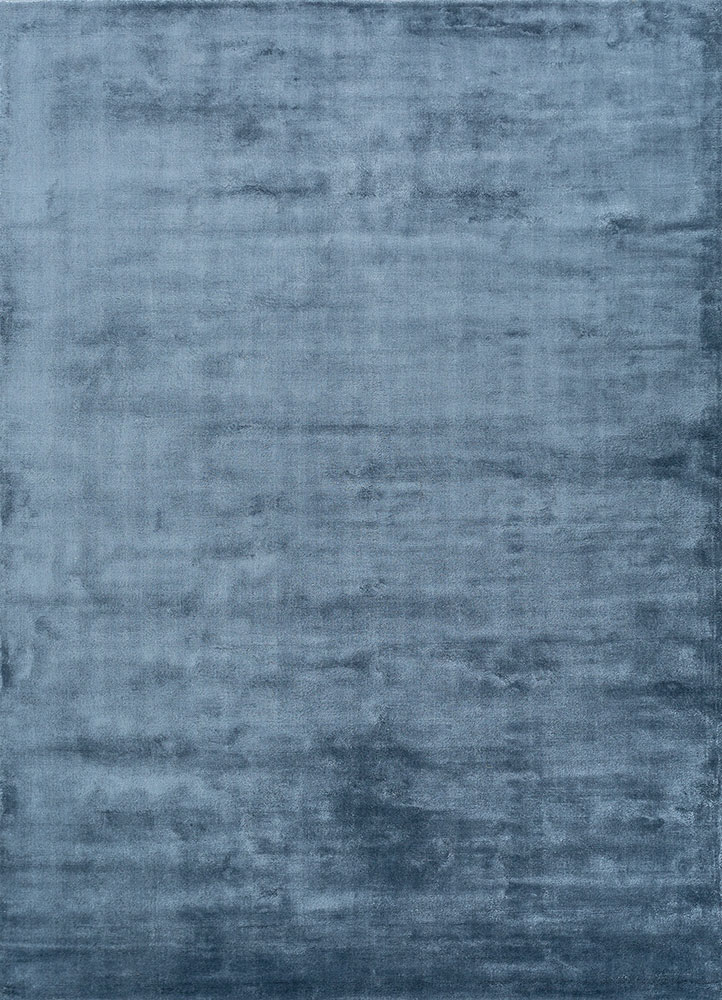 basis blue viscose hand loom Rug - HeadShot