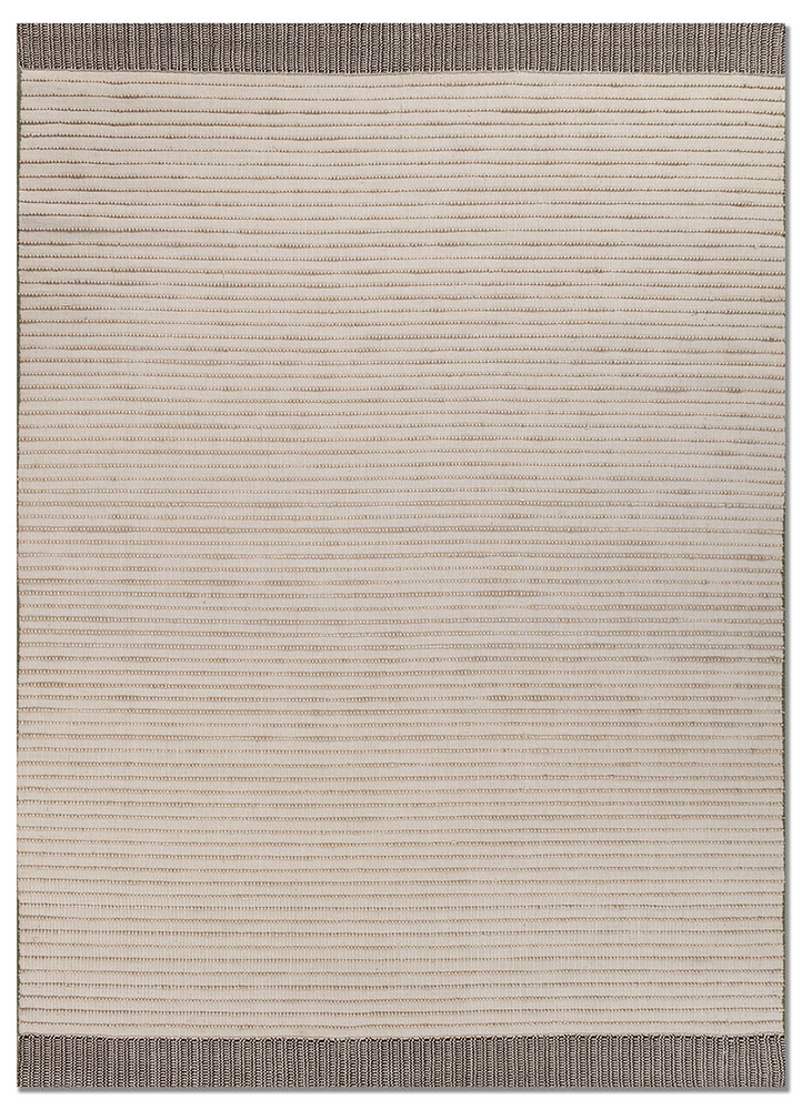 saga ivory wool and bamboo silk hand loom Rug - HeadShot