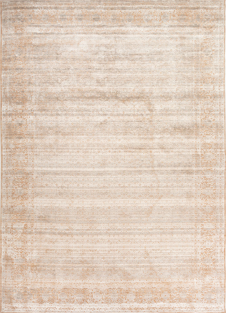 konstrukt red and orange wool and bamboo silk hand loom Rug - HeadShot