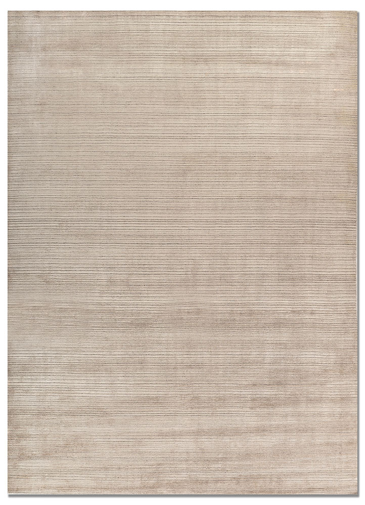 basis ivory wool and bamboo silk hand loom Rug - HeadShot
