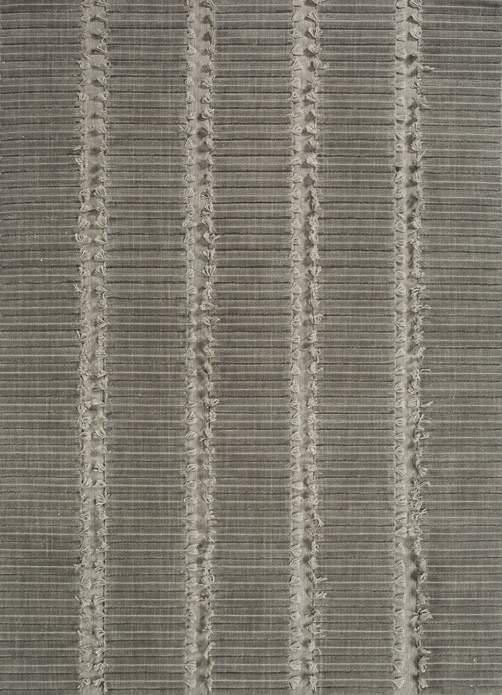 contour blue wool hand loom Rug - HeadShot