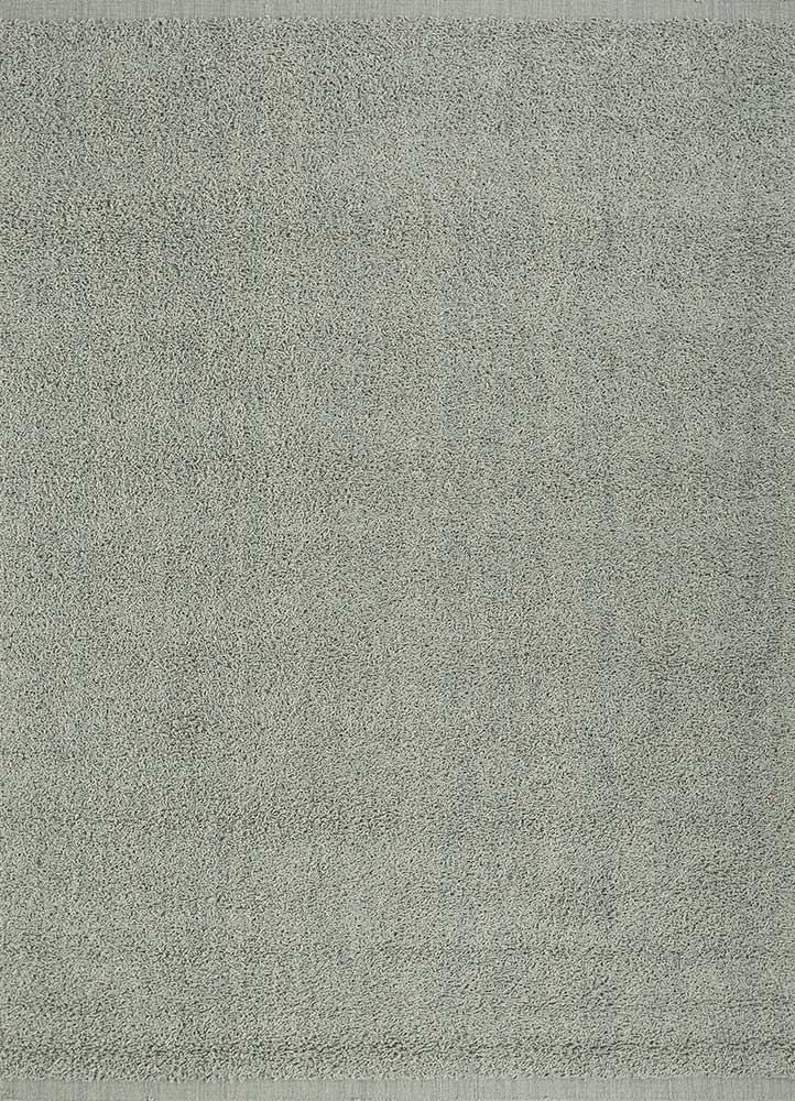 saga blue wool hand loom Rug - HeadShot