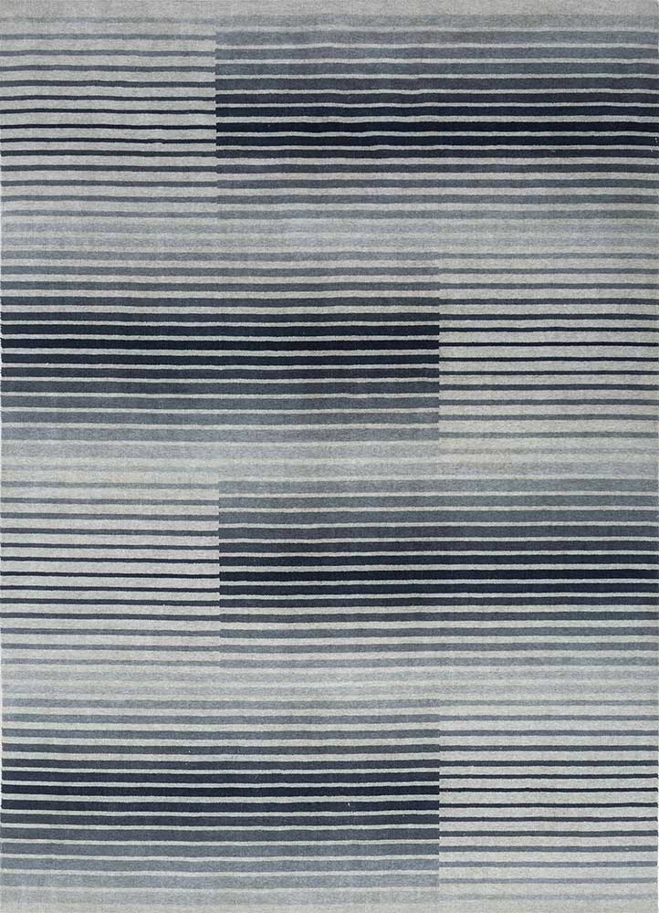 saga blue wool hand loom Rug - HeadShot