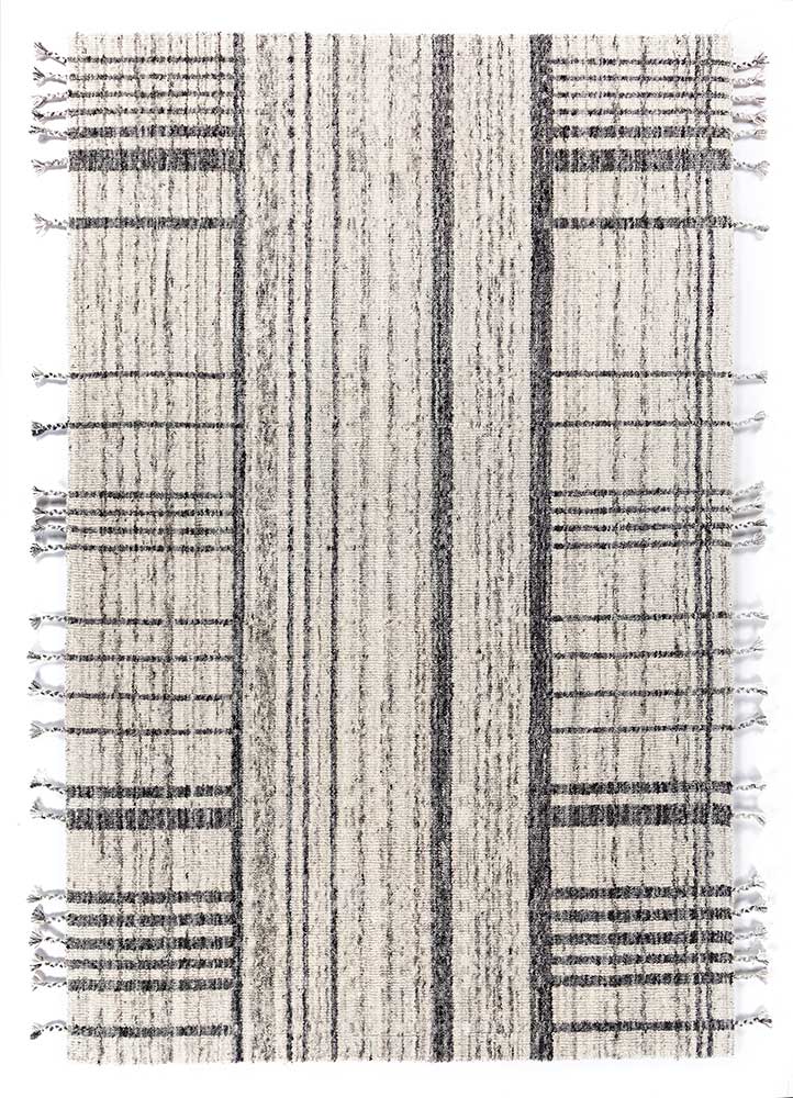 saga ivory wool hand loom Rug - HeadShot