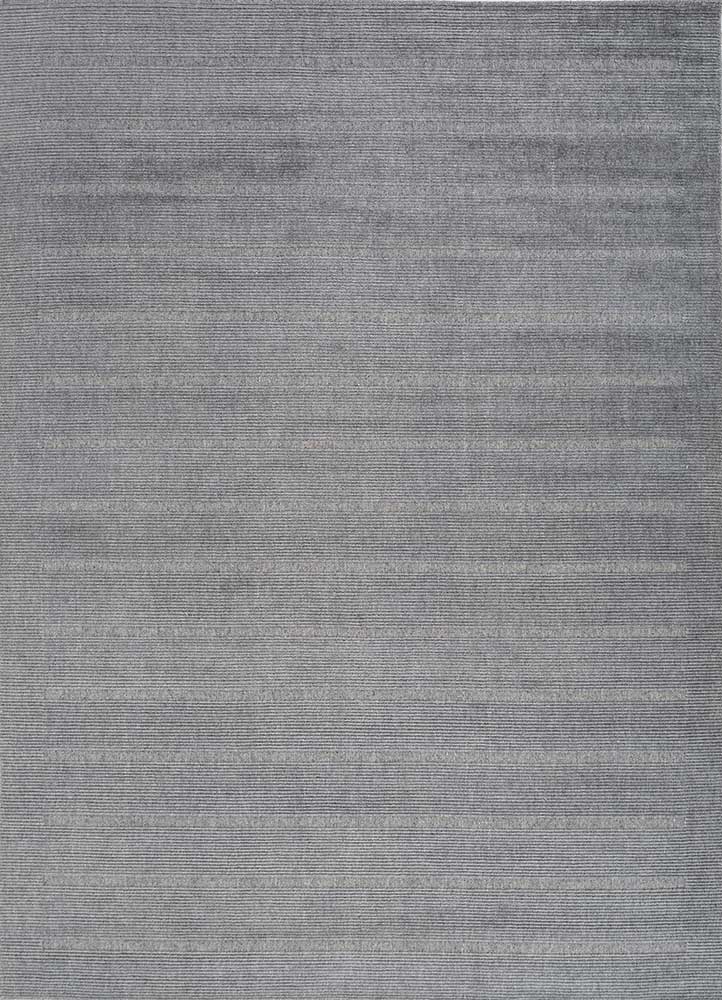 basis grey and black wool hand loom Rug - HeadShot