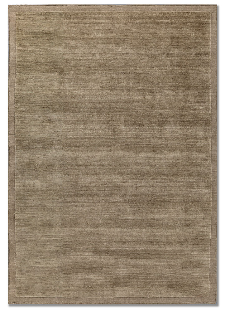 basis beige and brown wool hand loom Rug - HeadShot