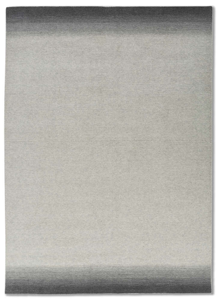 jean grey and black wool hand loom Rug - HeadShot