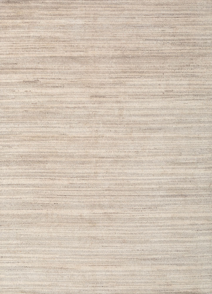 saga beige and brown wool hand loom Rug - HeadShot