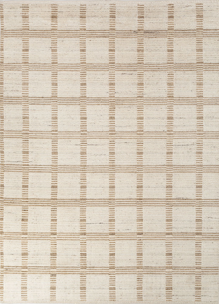 saga ivory wool hand loom Rug - HeadShot