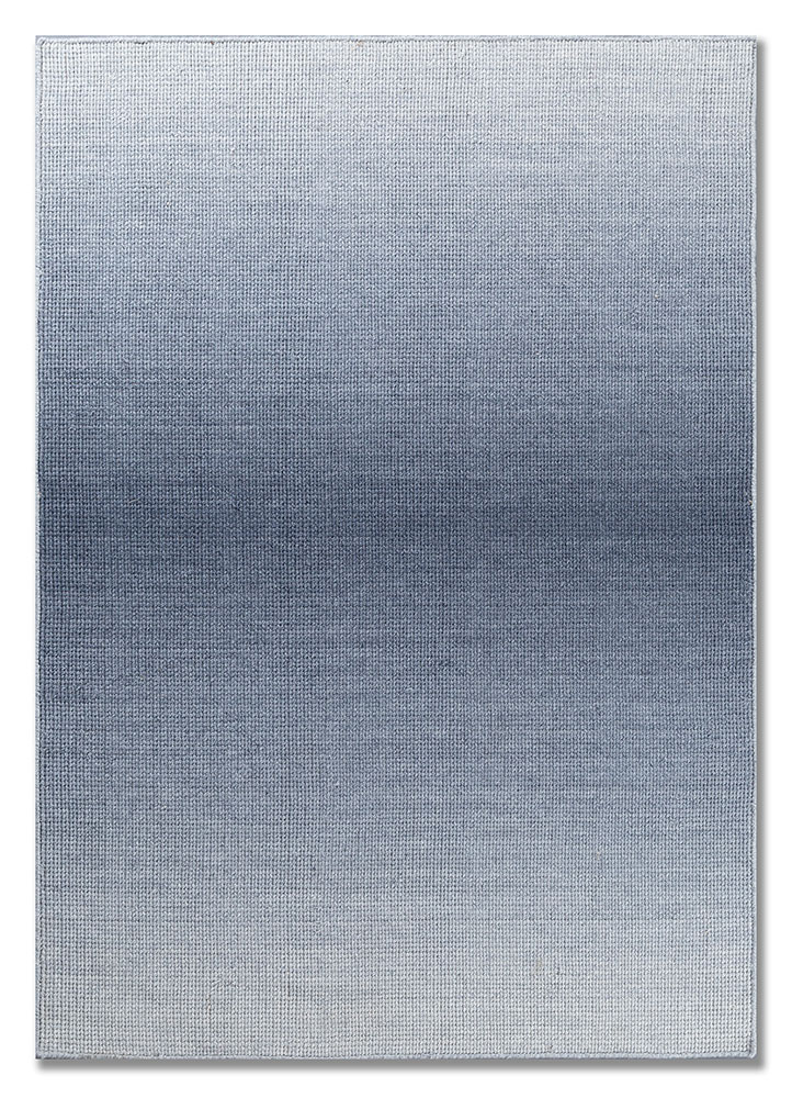 jean blue wool hand loom Rug - HeadShot