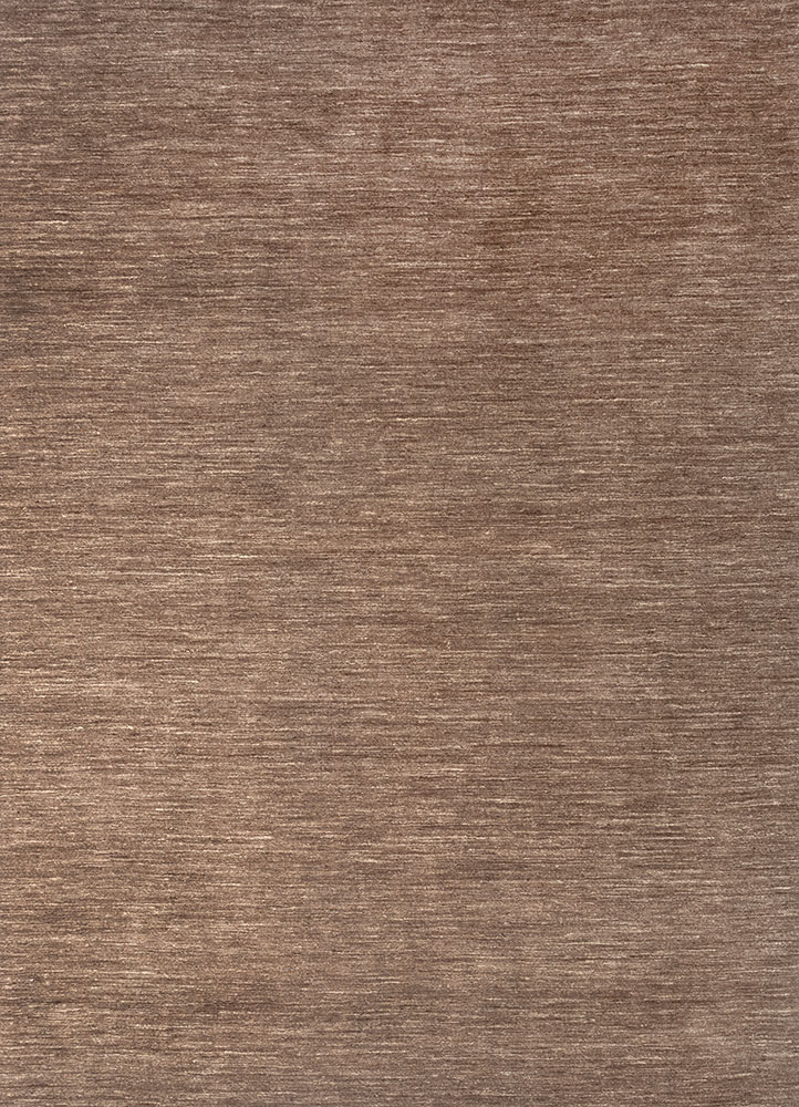 saga beige and brown wool hand loom Rug - HeadShot