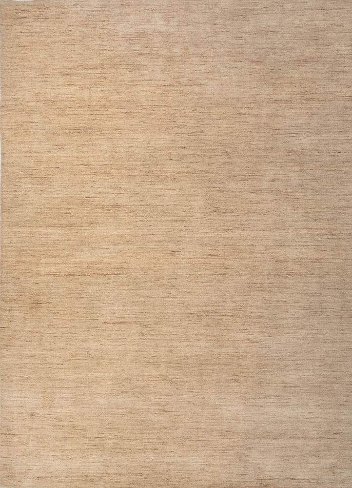 saga beige and brown wool hand loom Rug - HeadShot