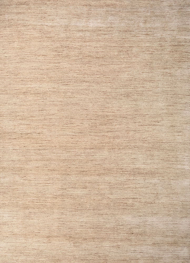 saga beige and brown wool hand loom Rug - HeadShot
