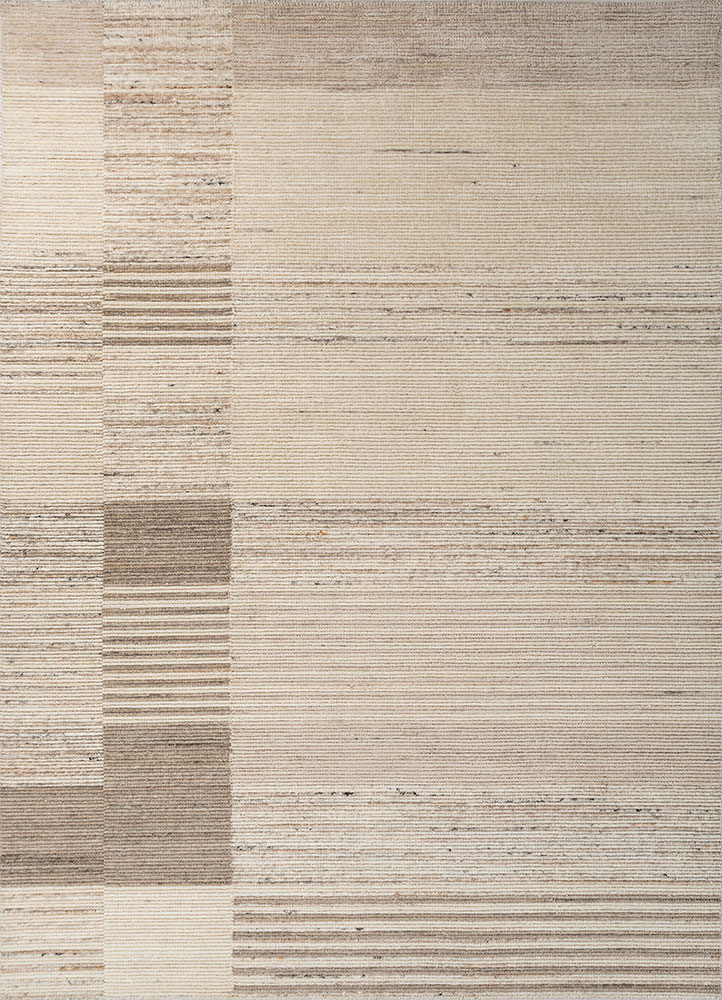 saga ivory wool hand loom Rug - HeadShot