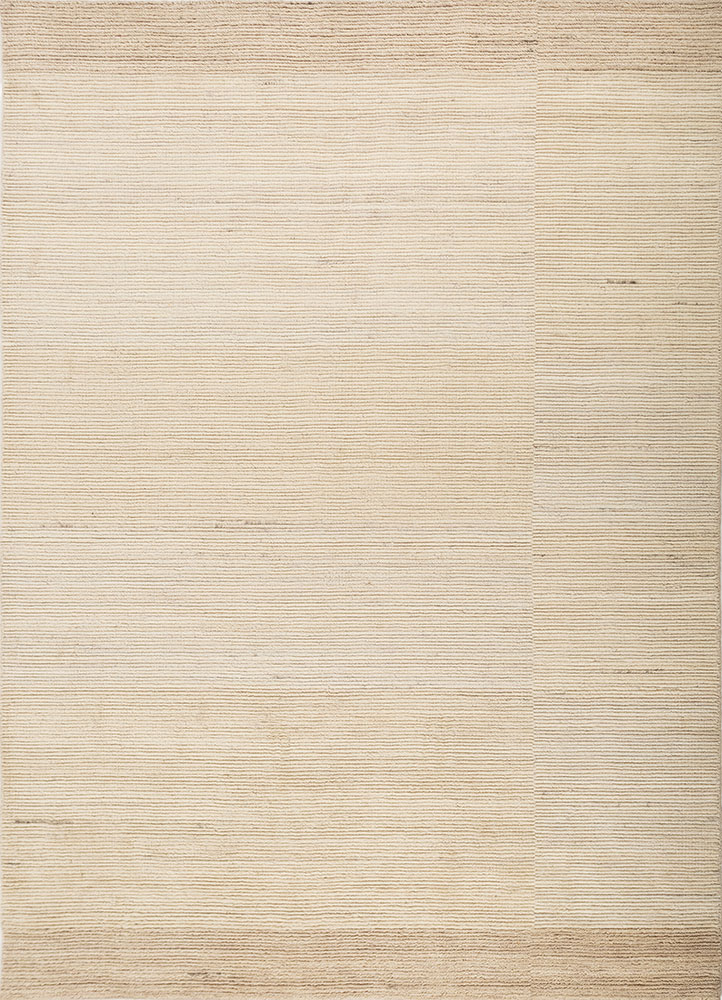 saga ivory wool hand loom Rug - HeadShot