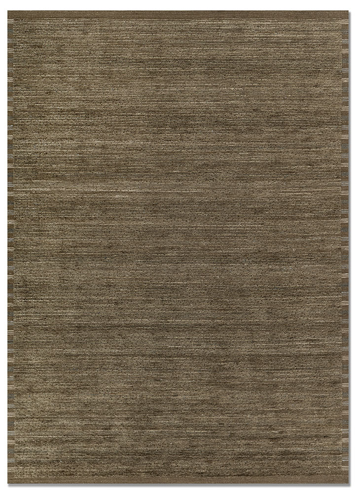basis green wool hand loom Rug - HeadShot