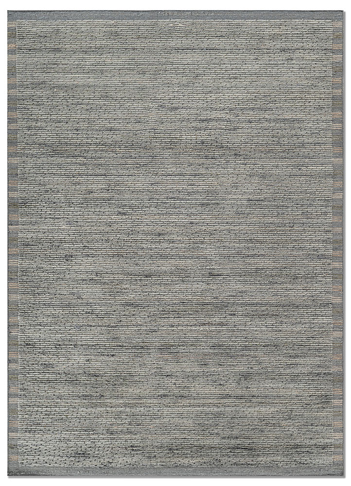 basis green wool hand loom Rug - HeadShot