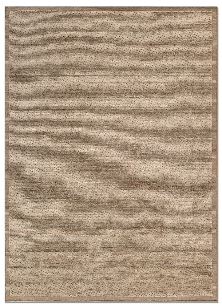 basis beige and brown wool hand loom Rug - HeadShot