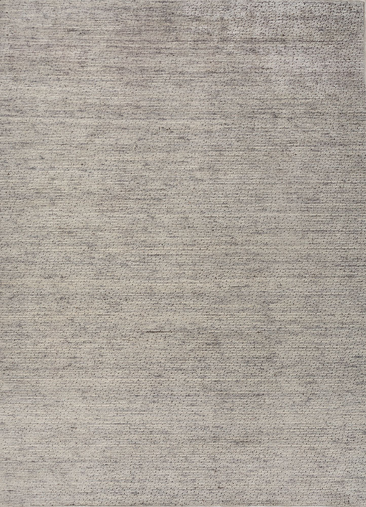 saga grey and black wool hand loom Rug - HeadShot