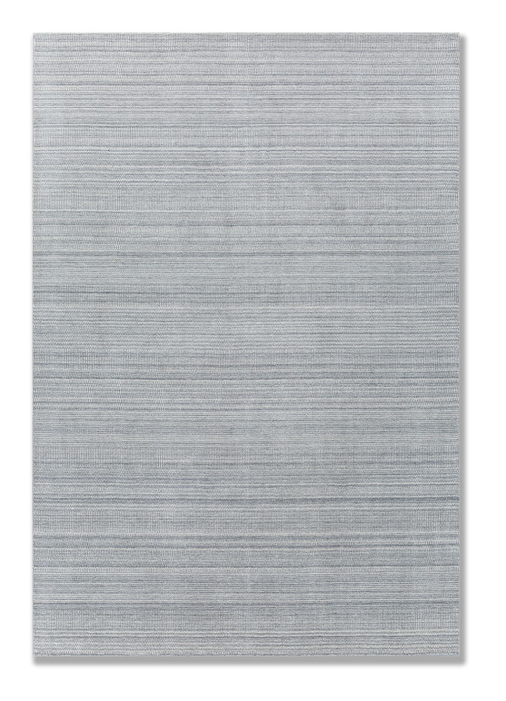 saga grey and black wool hand loom Rug - HeadShot
