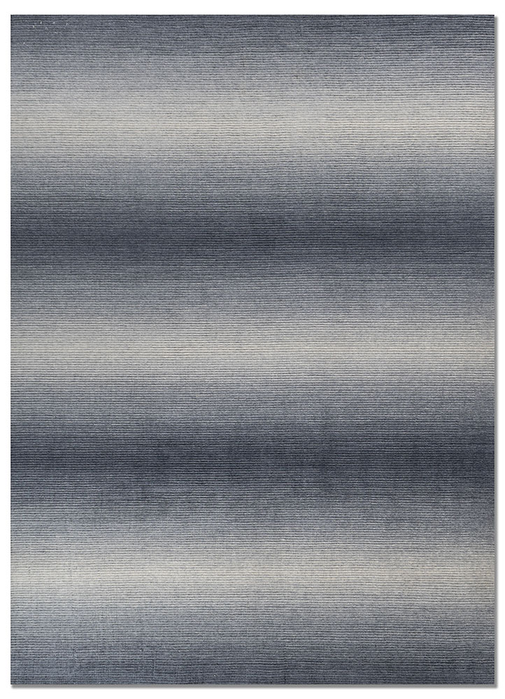 jean blue wool hand loom Rug - HeadShot