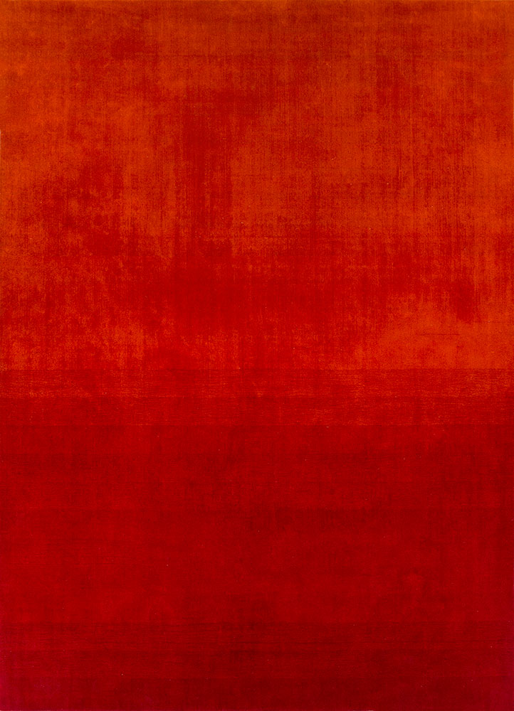aprezo red and orange wool hand loom Rug - HeadShot