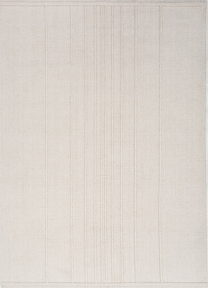 saga ivory wool hand loom Rug - HeadShot