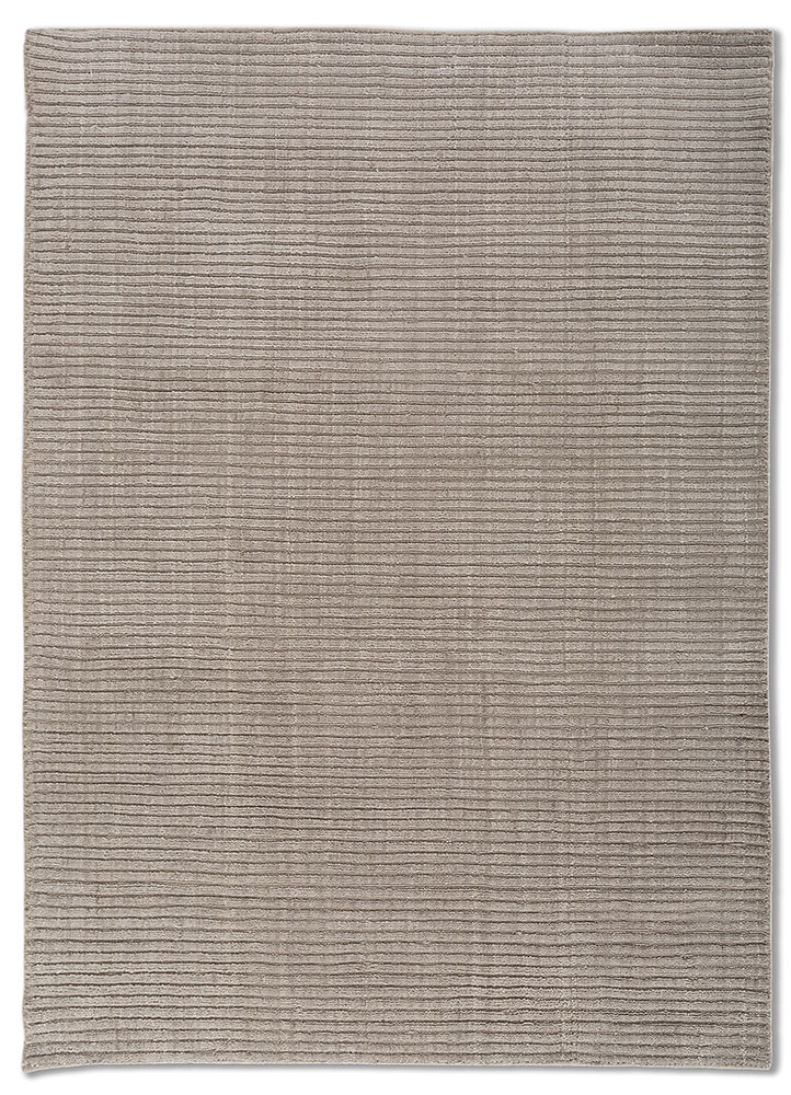 saga grey and black wool and silk hand loom Rug - HeadShot