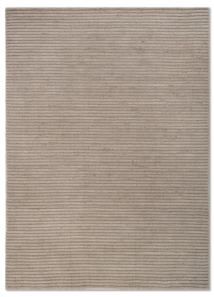 saga grey and black wool and silk hand loom Rug - HeadShot