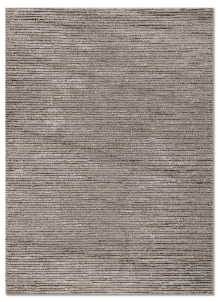 saga grey and black wool hand loom Rug - HeadShot