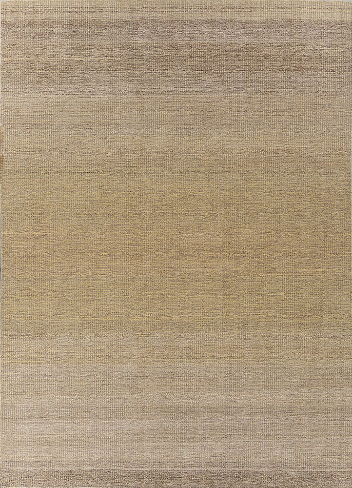 basis gold wool and viscose hand loom Rug - HeadShot