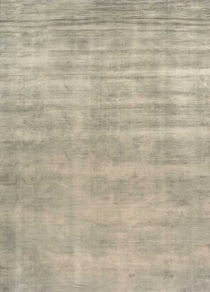 basis blue wool and viscose hand loom Rug - HeadShot