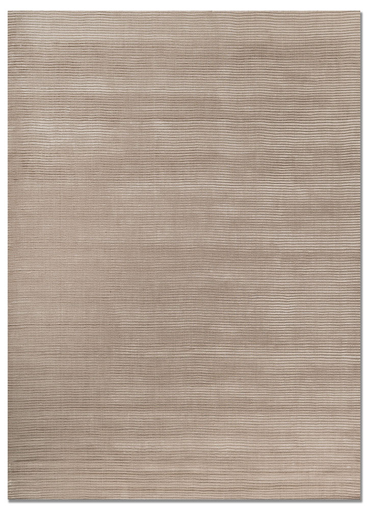 basis beige and brown wool and viscose hand loom Rug - HeadShot