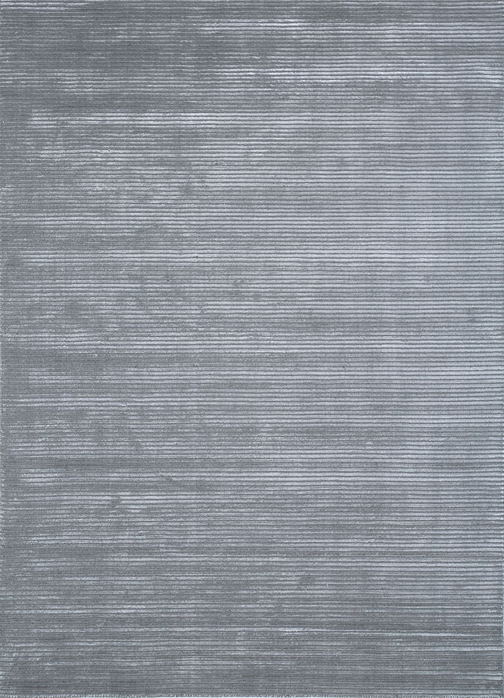 basis grey and black wool and viscose hand loom Rug - HeadShot