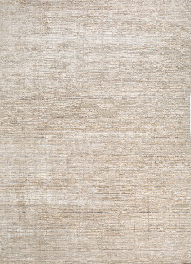 tesoro ivory wool and viscose hand loom Rug - HeadShot