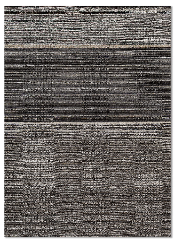 saga green wool and viscose hand loom Rug - HeadShot