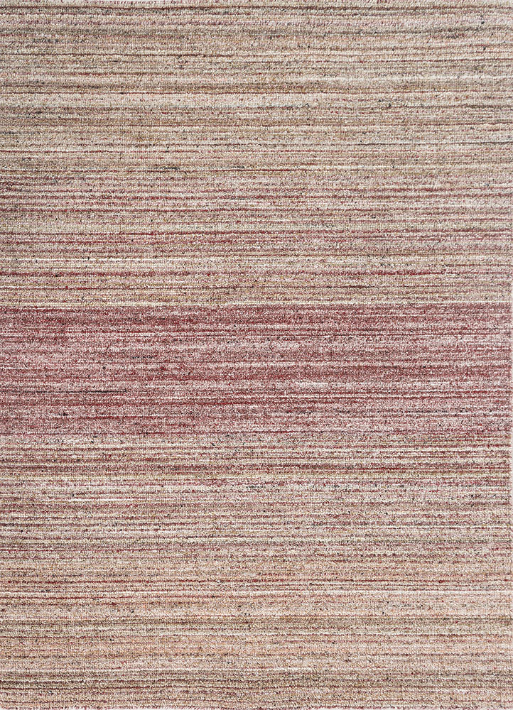 saga beige and brown wool and viscose hand loom Rug - HeadShot