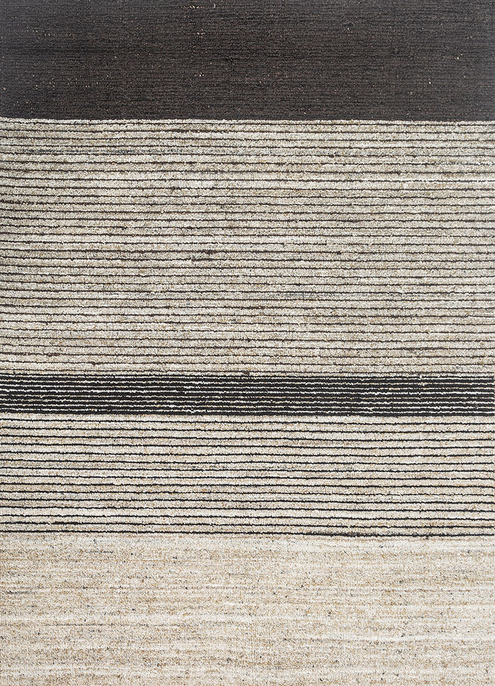 saga blue wool and viscose hand loom Rug - HeadShot
