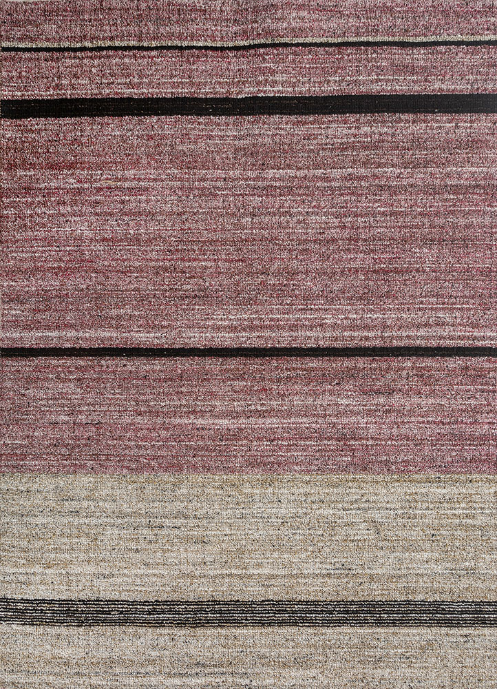 saga red and orange wool and viscose hand loom Rug - HeadShot
