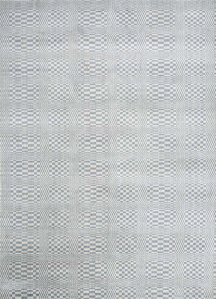 saga grey and black viscose hand loom Rug - HeadShot