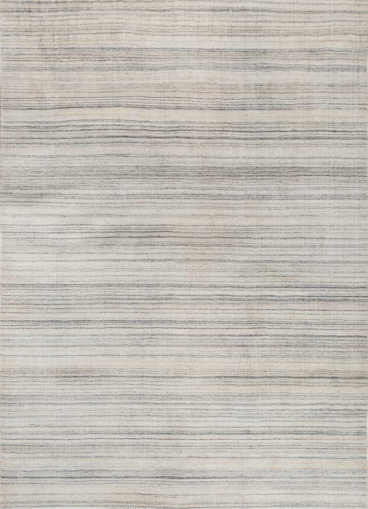 basis ivory wool and viscose hand loom Rug - HeadShot