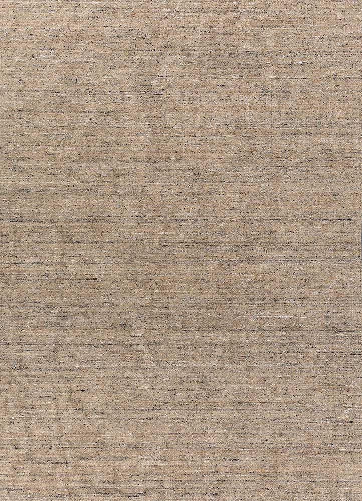 saga gold wool and viscose hand loom Rug - HeadShot