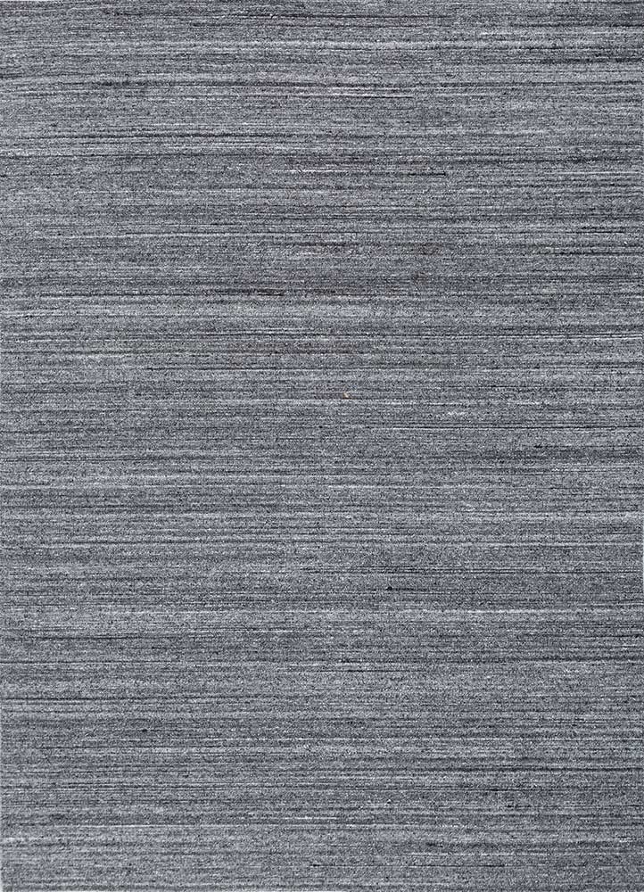 saga blue wool and viscose hand loom Rug - HeadShot