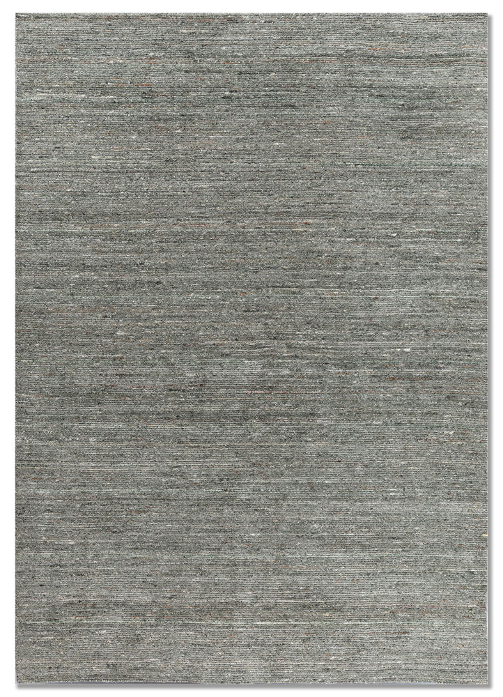 basis blue wool and viscose hand loom Rug - HeadShot