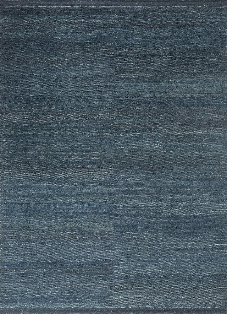 manifest blue afghan wool hand knotted Rug - HeadShot