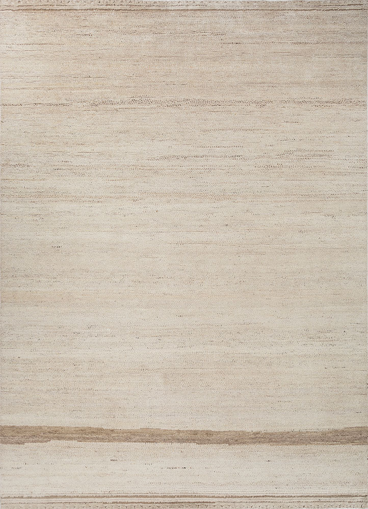 zuri ivory afghan wool hand knotted Rug - HeadShot