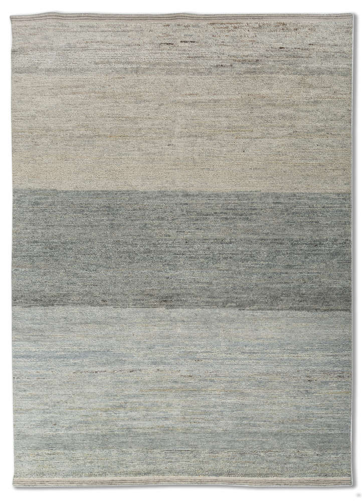 blythe blue wool hand knotted Rug - HeadShot