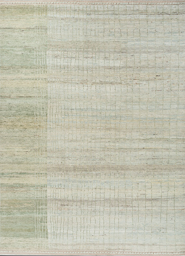 blythe green wool hand knotted Rug - HeadShot