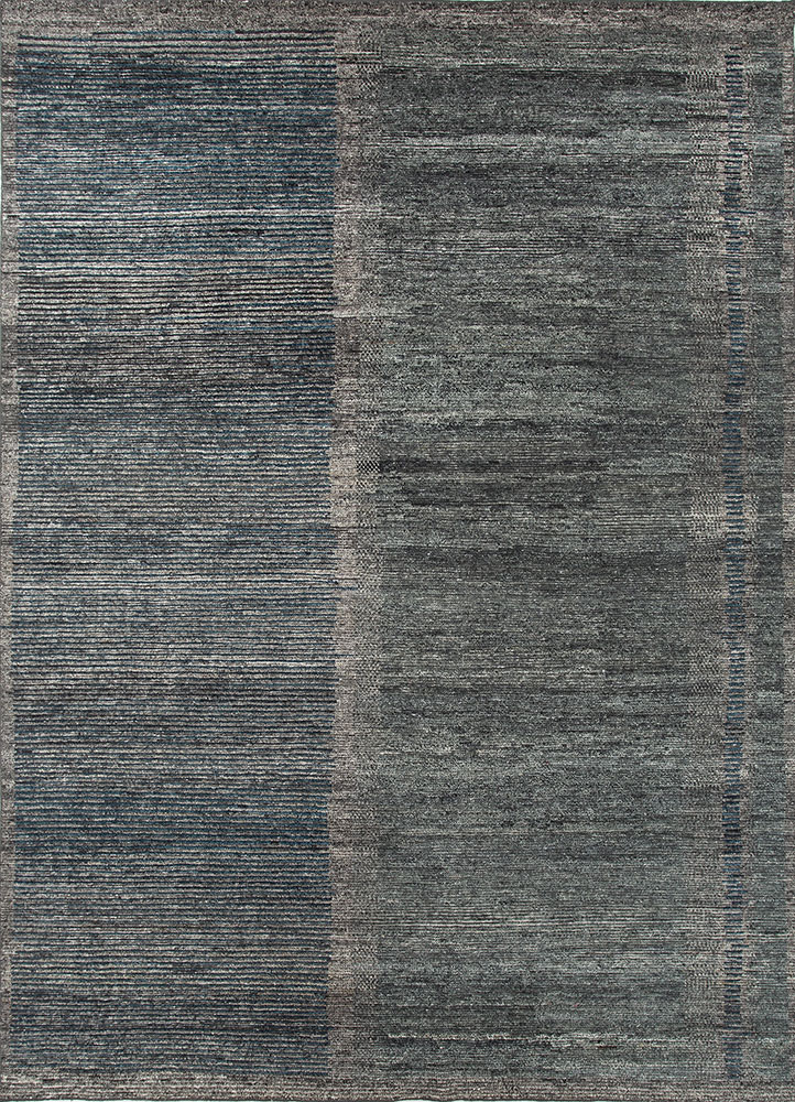 manifest blue afghan wool hand knotted Rug - HeadShot