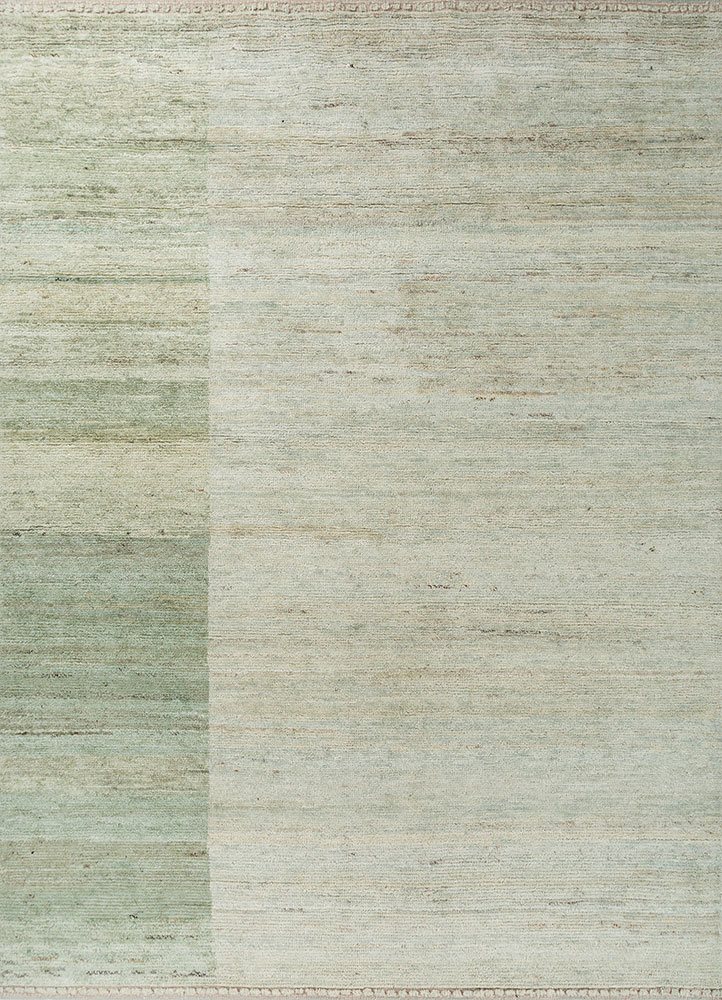 blythe green afghan wool hand knotted Rug - HeadShot